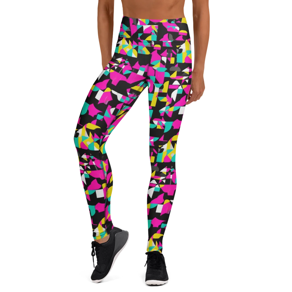 Afterimage Grid on Yoga Leggings — Front
