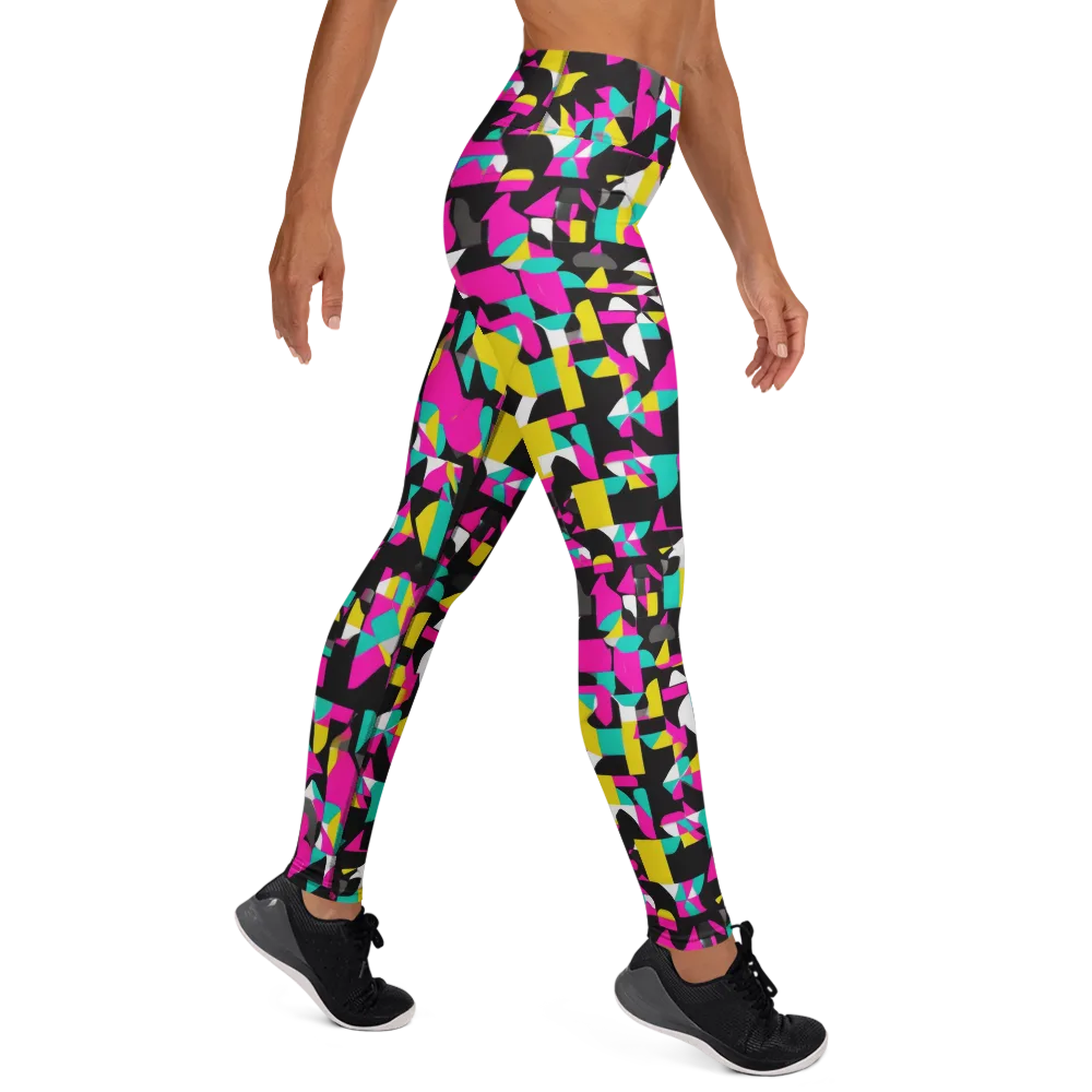 Afterimage Grid on Yoga Leggings — Right