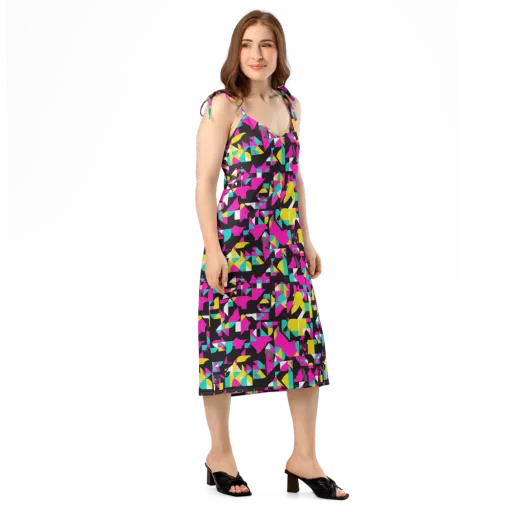 Afterimage Grid on a Slip Dress