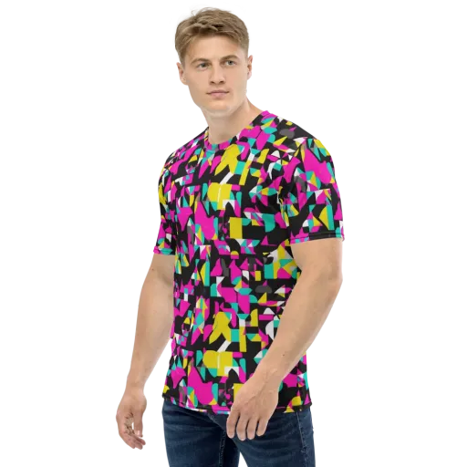 Afterimage Grid on a Men's Crew Neck T-Shirt