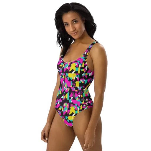 Afterimage Grid on a One-Piece Swimsuit
