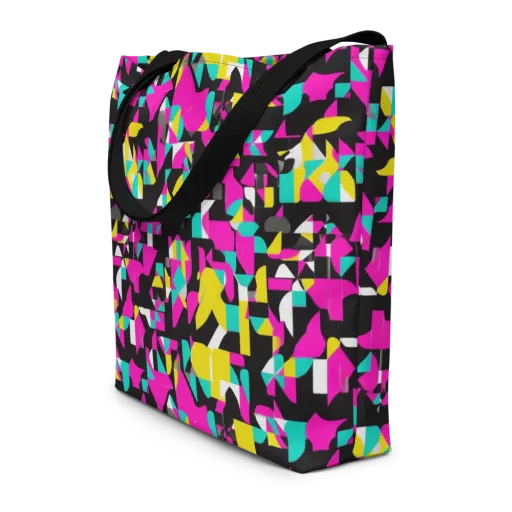 Afterimage Grid on a Large Tote Bag W/ Pocket