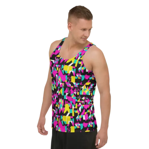 Afterimage Grid on a Men's Tank Top