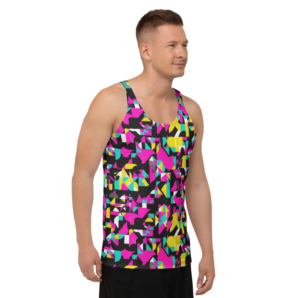 Afterimage Grid on Men's Tank Top — Right Front