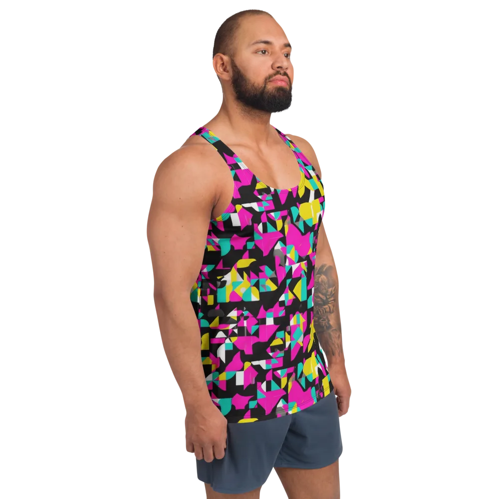 Afterimage Grid on Men's Tank Top — Right Front