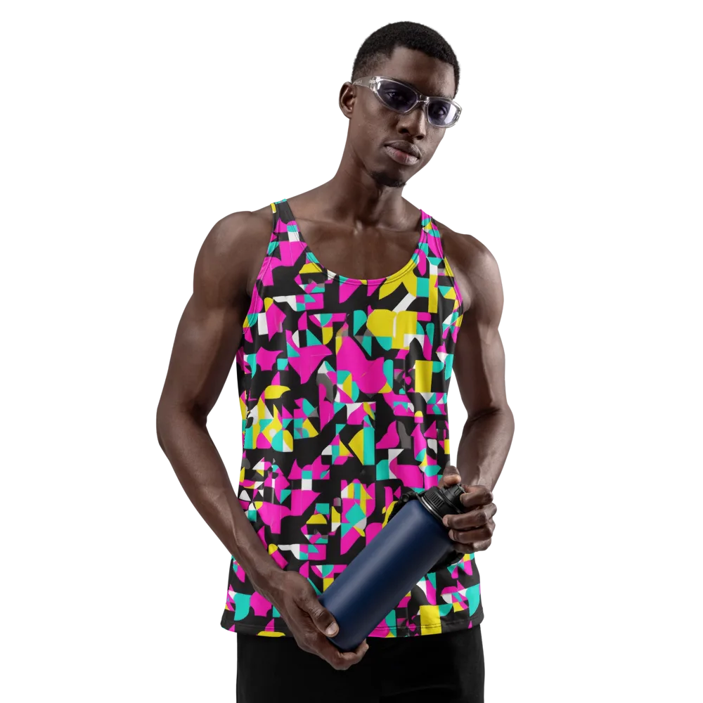 Afterimage Grid on Men's Tank Top — Front