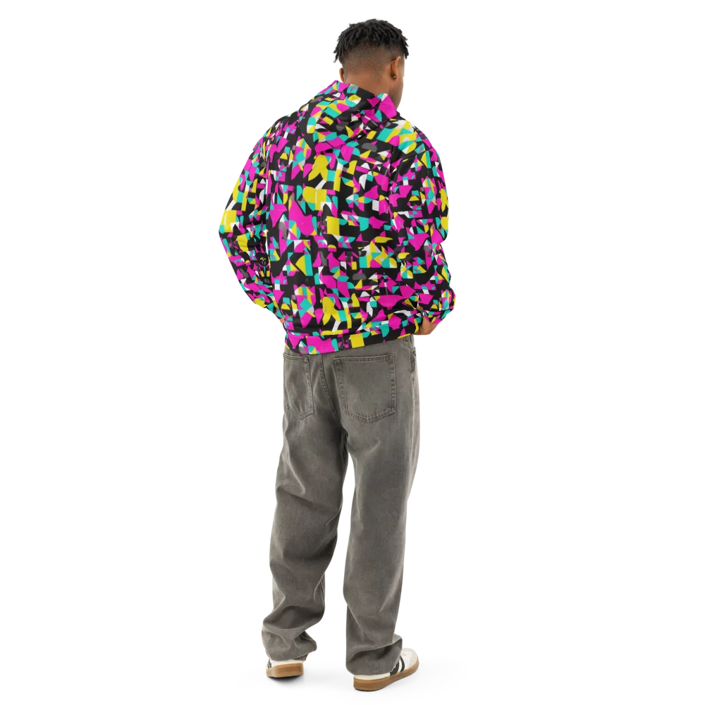 Afterimage Grid on Cotton Hoodie — Back