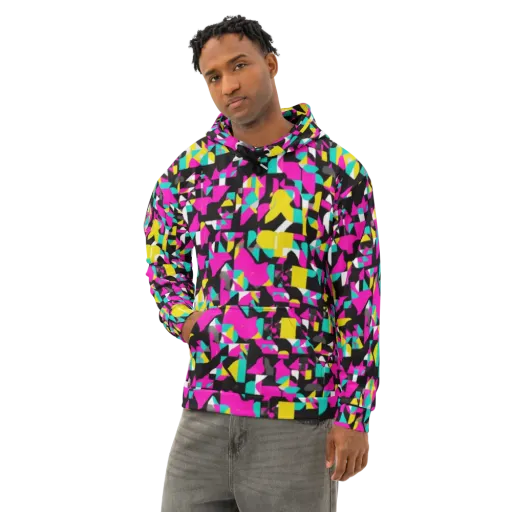 Afterimage Grid on a Cotton Hoodie