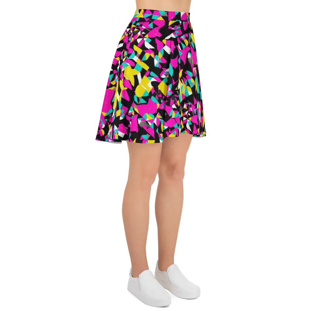 Afterimage Grid on Skater Skirt — Right