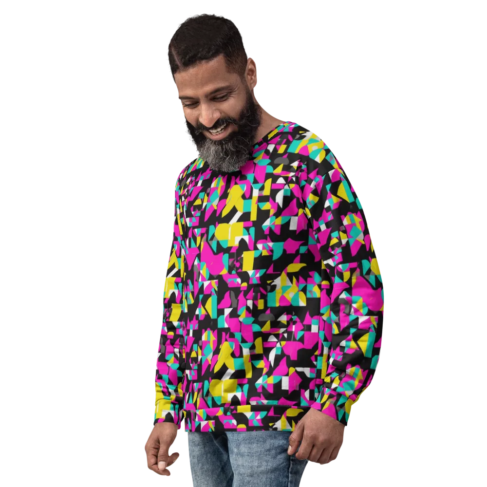Afterimage Grid on Sweatshirt — Left Front