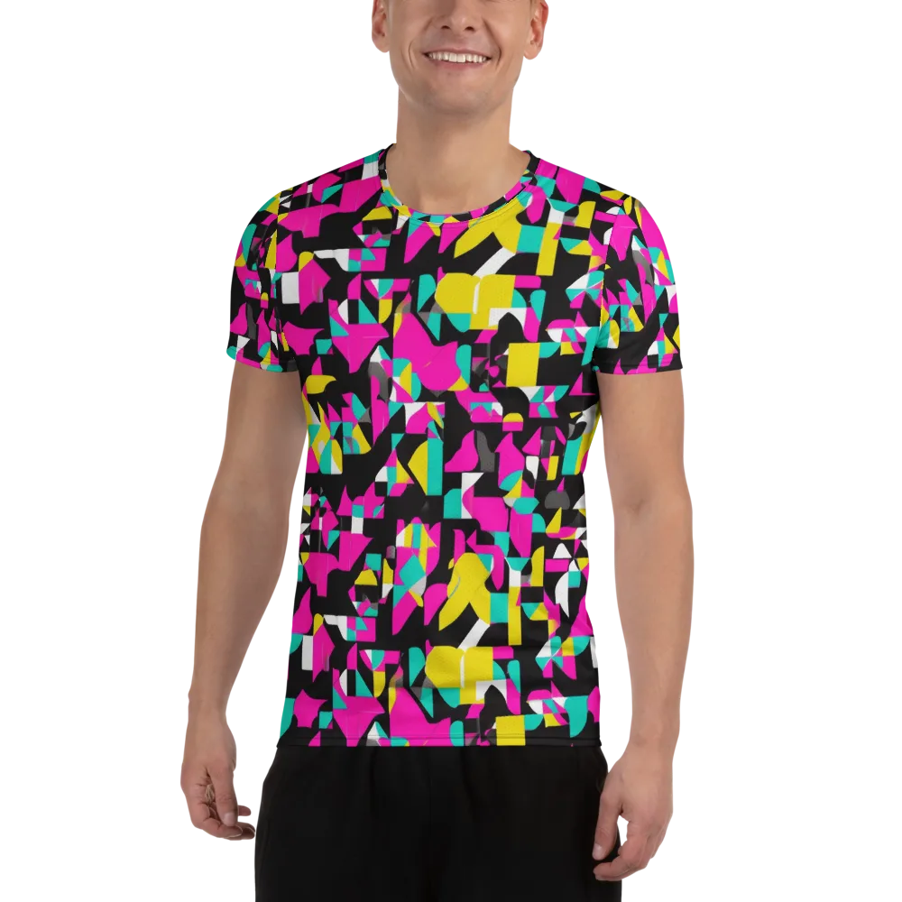 Afterimage Grid on Men's Athletic T-Shirt — Front