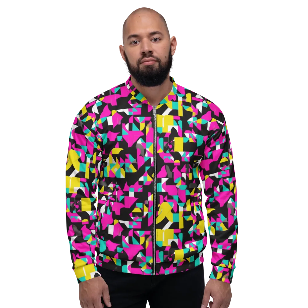 Afterimage Grid on Bomber Jacket — Front