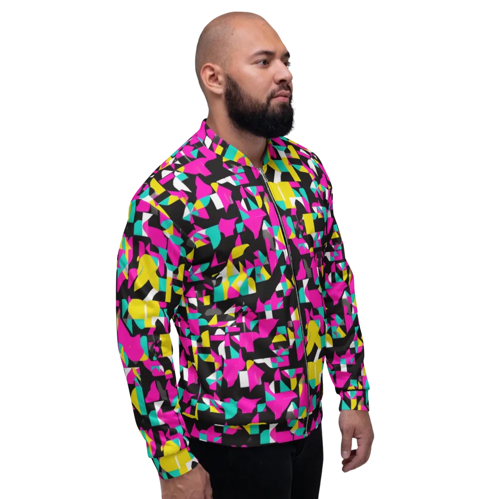 Afterimage Grid on Bomber Jacket — Right