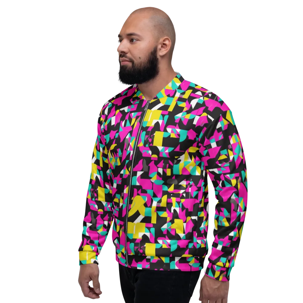 Afterimage Grid on Bomber Jacket — Left
