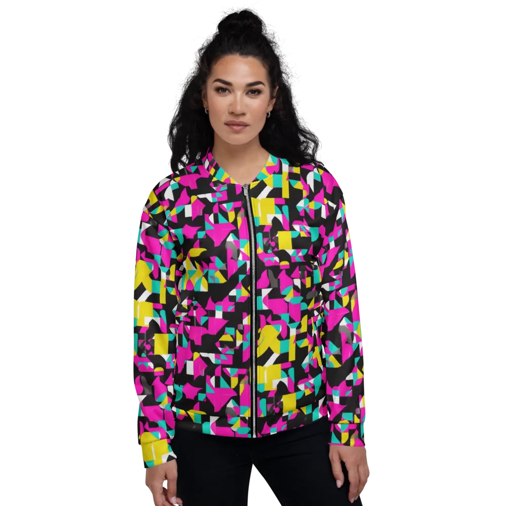 Afterimage Grid on Bomber Jacket — Front