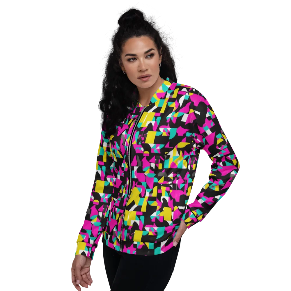 Afterimage Grid on Bomber Jacket — Left