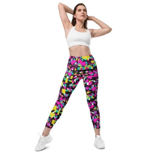 Afterimage Grid on a Leggings with Pockets
