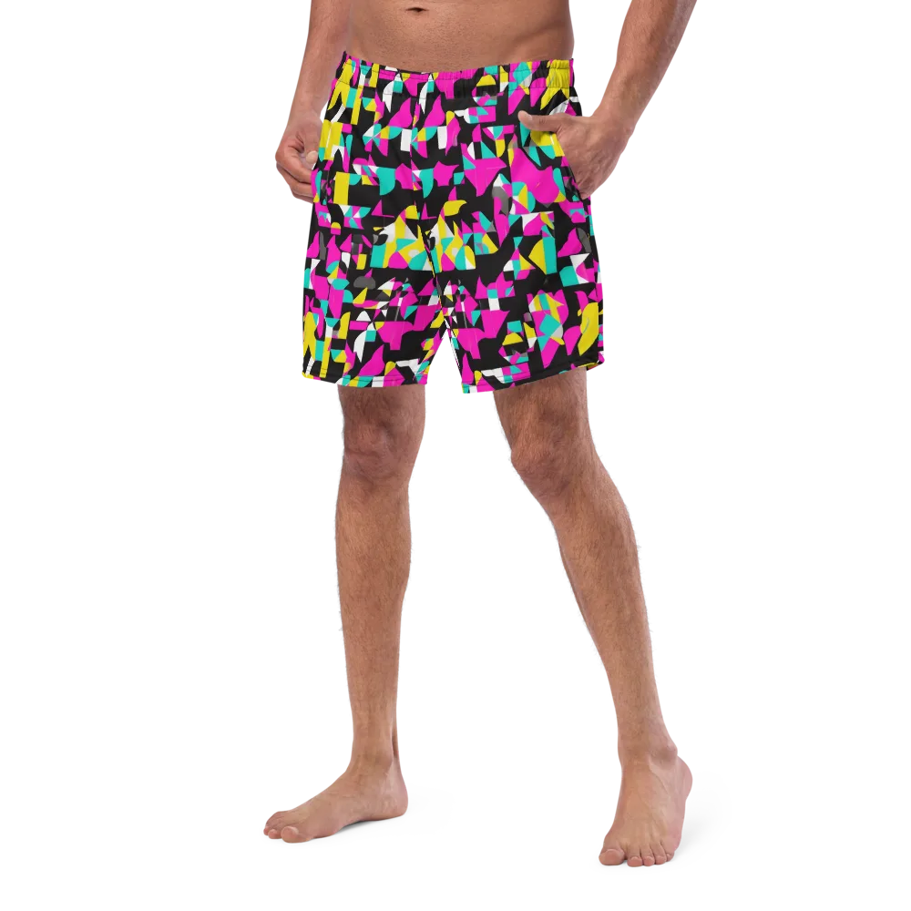 Afterimage Grid on Swim Trunks — Left Front