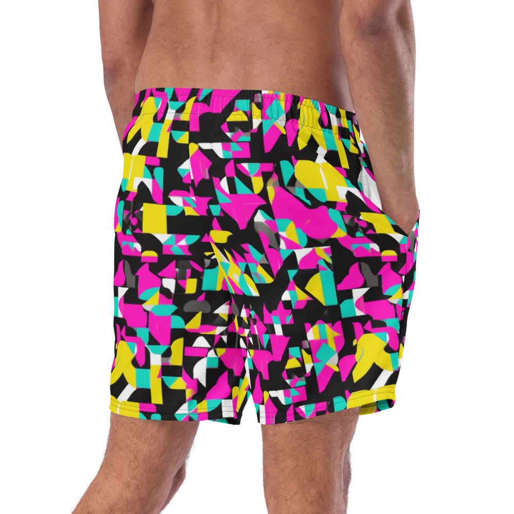 Afterimage Grid on Swim Trunks — Right Back