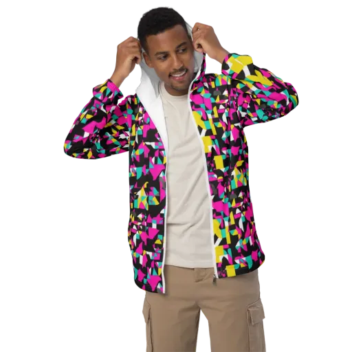 Afterimage Grid on a Men's Windbreaker