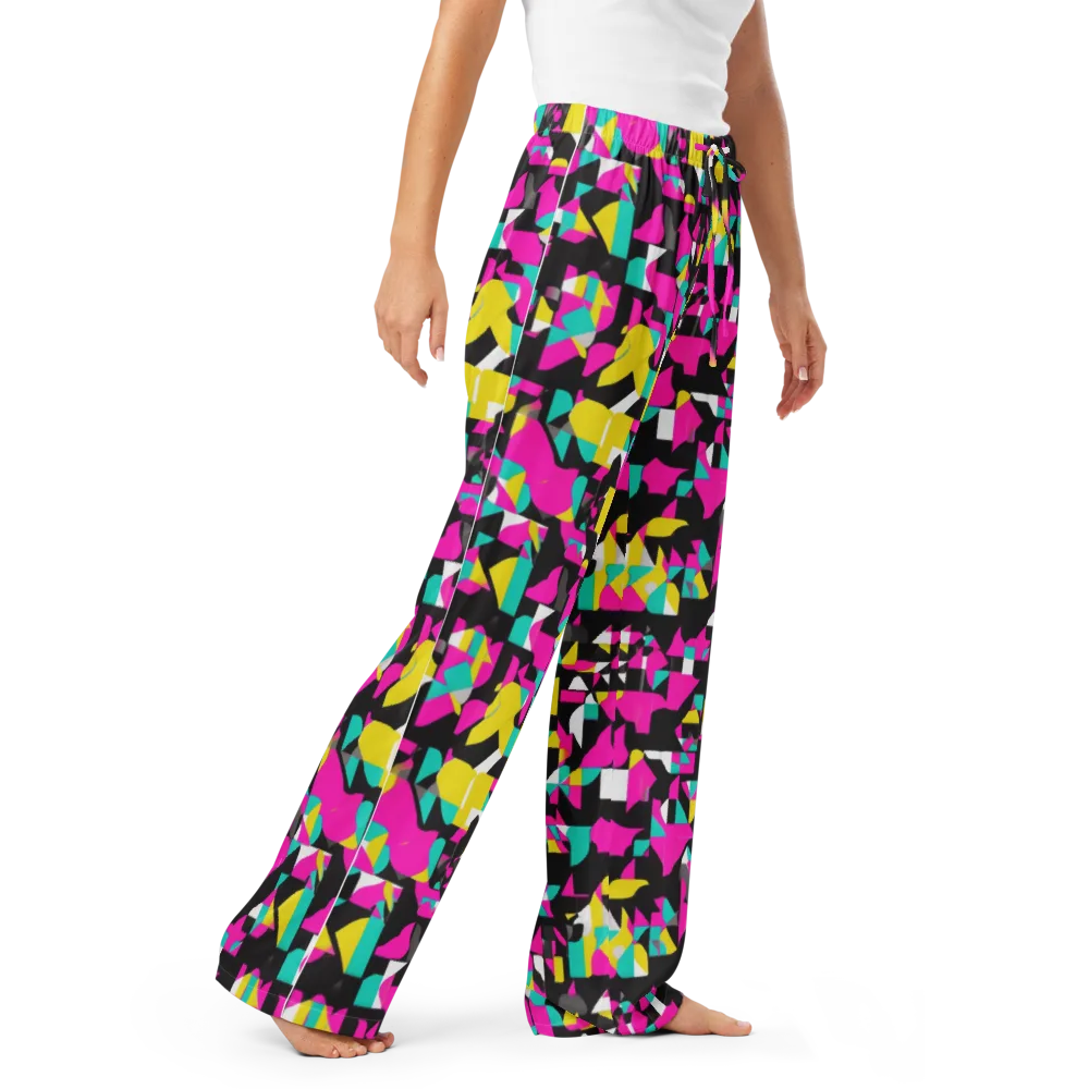 Afterimage Grid on Women's Pajama Pants — Right Front