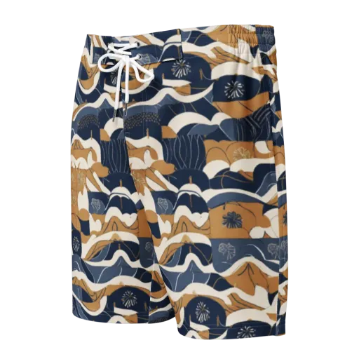 Indigo Tide Almanac on a Men's Board Shorts
