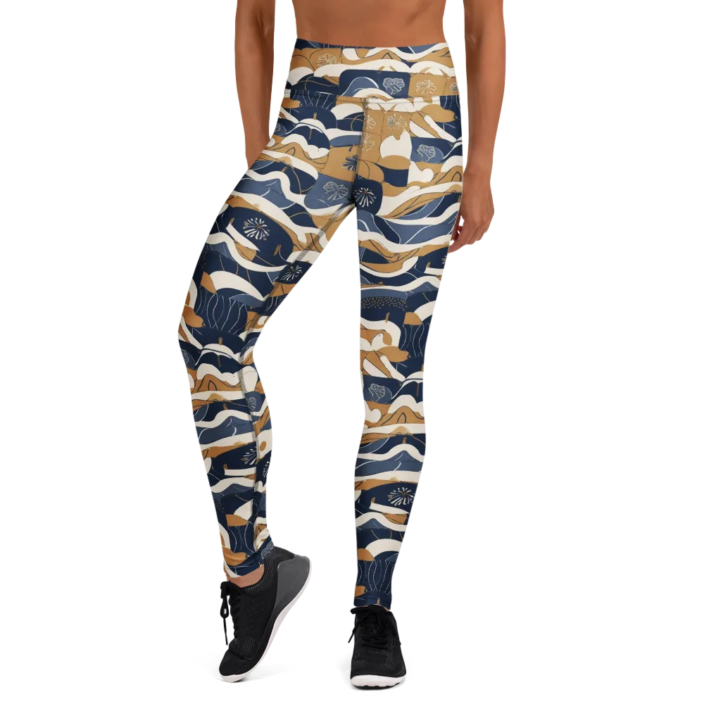 Indigo Tide Almanac on Yoga Leggings — Front