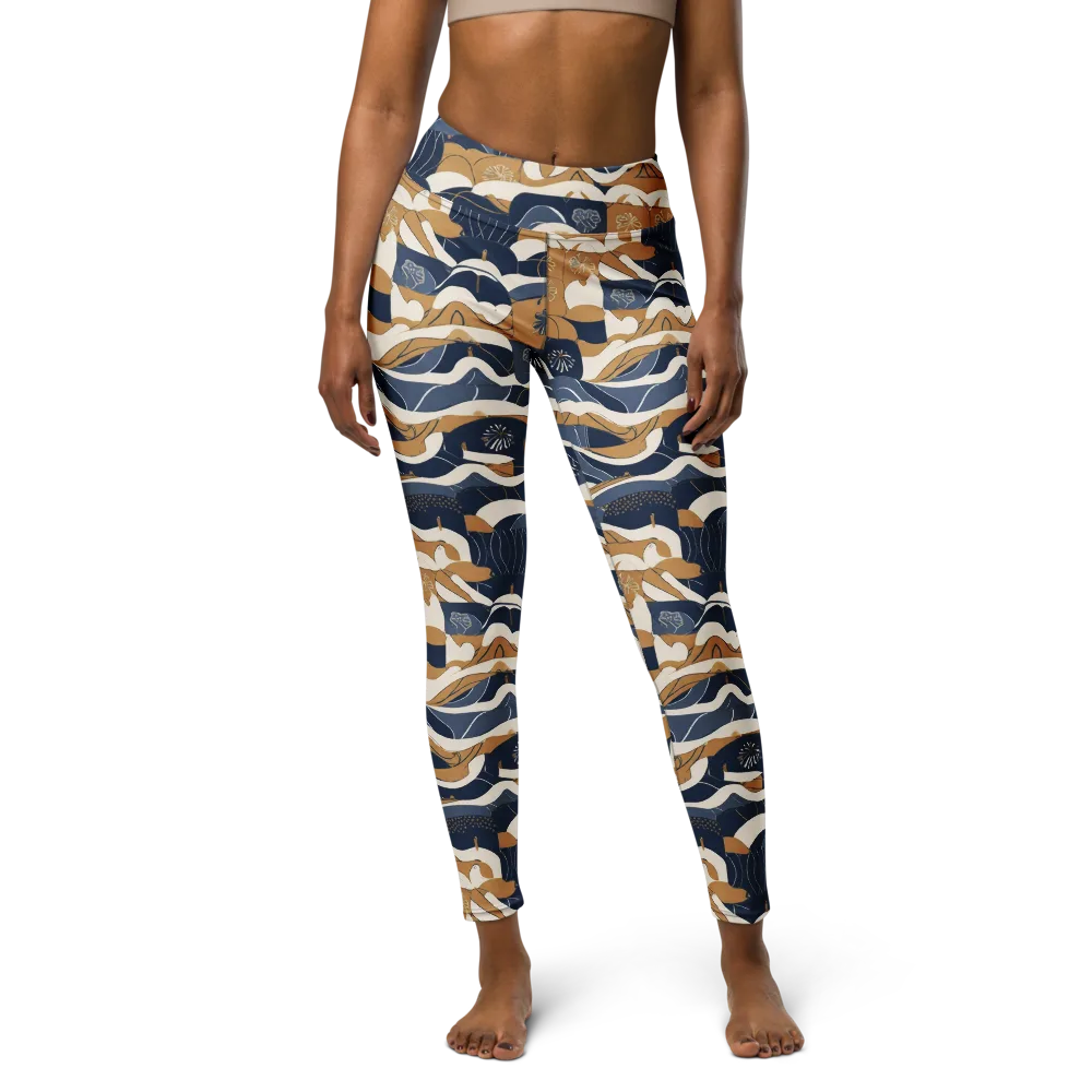 Indigo Tide Almanac on Yoga Leggings — Front
