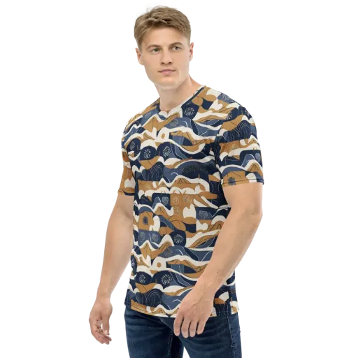 Indigo Tide Almanac on a Men's Crew Neck T-Shirt