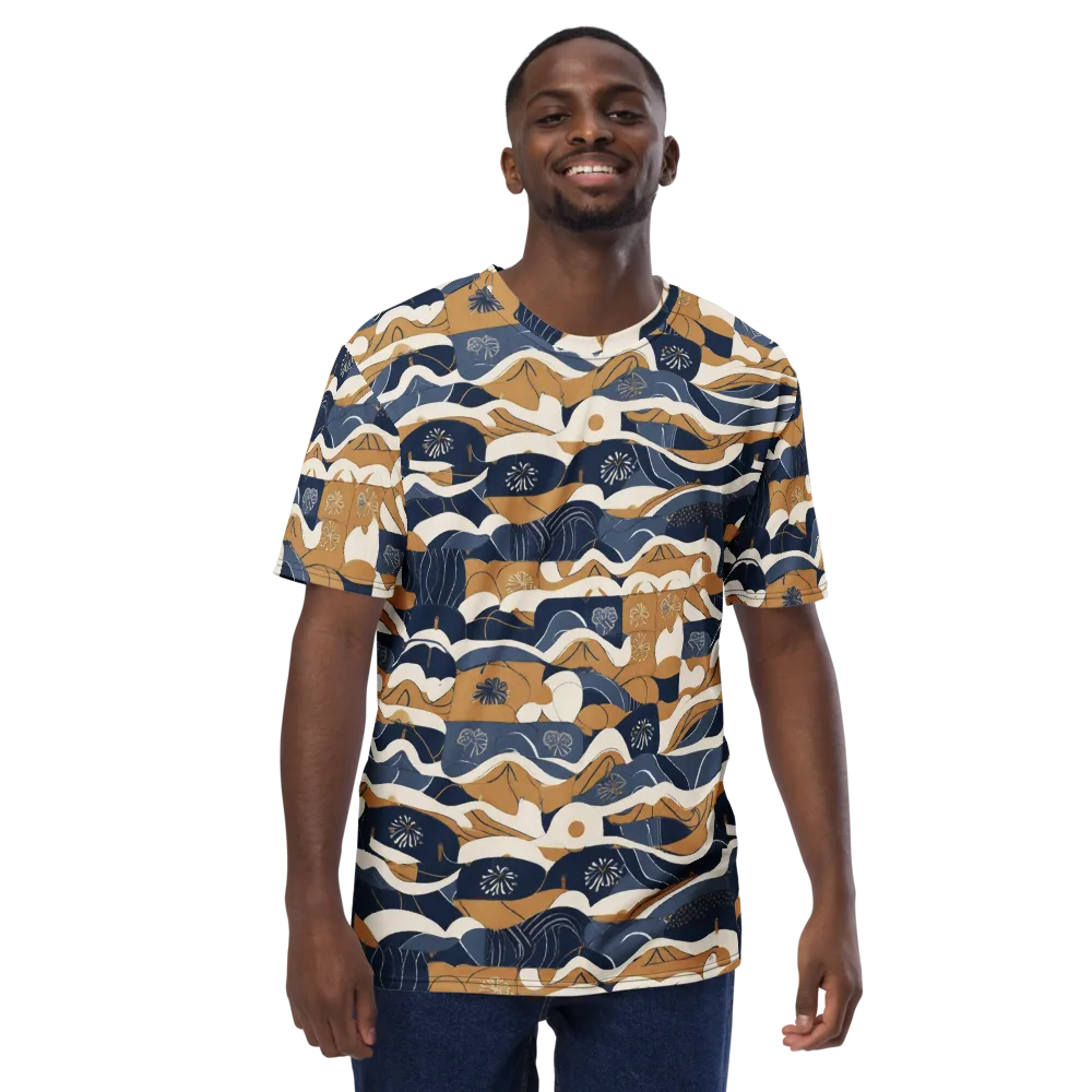 Indigo Tide Almanac on Men's Crew Neck T-Shirt — Front