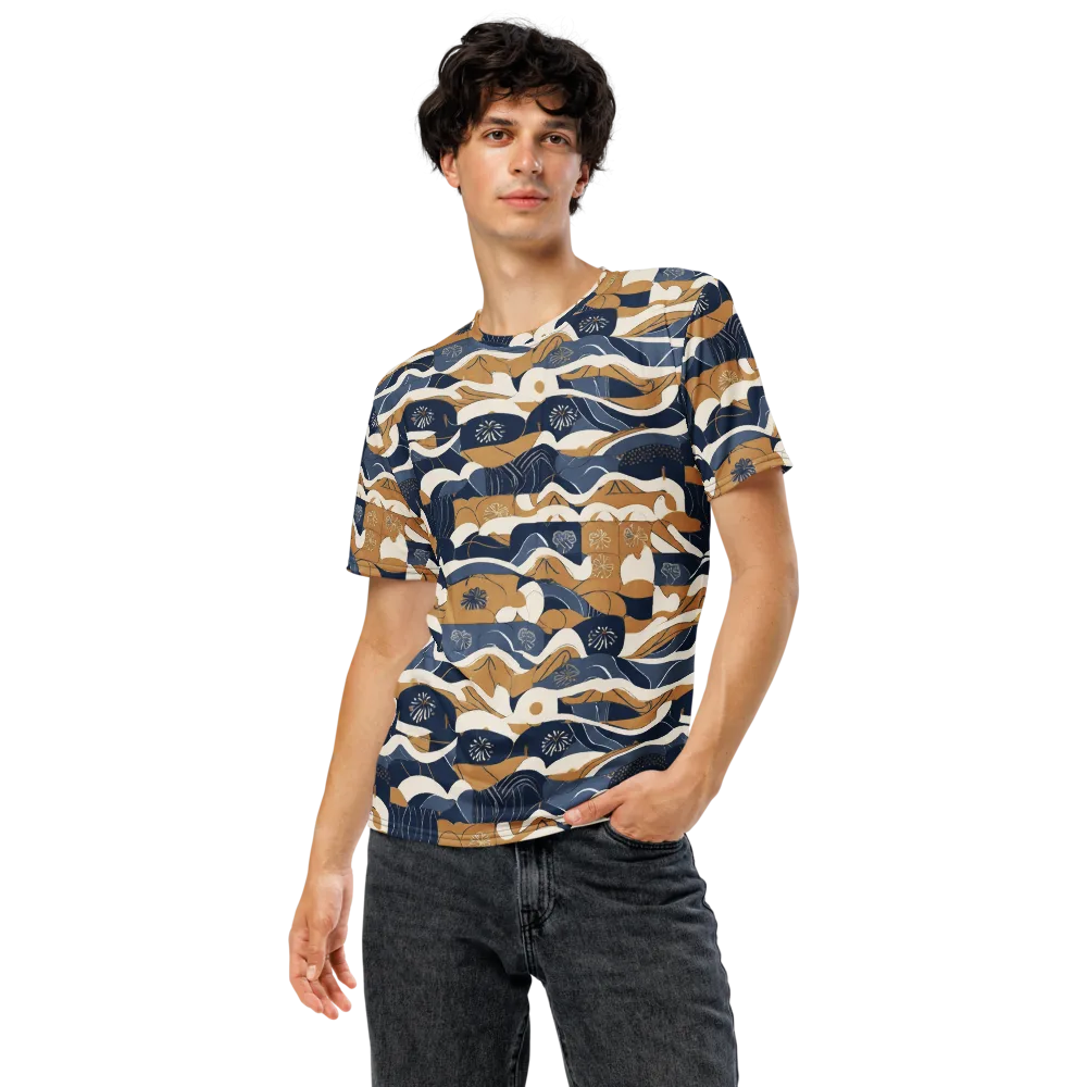 Indigo Tide Almanac on Men's Crew Neck T-Shirt — Front