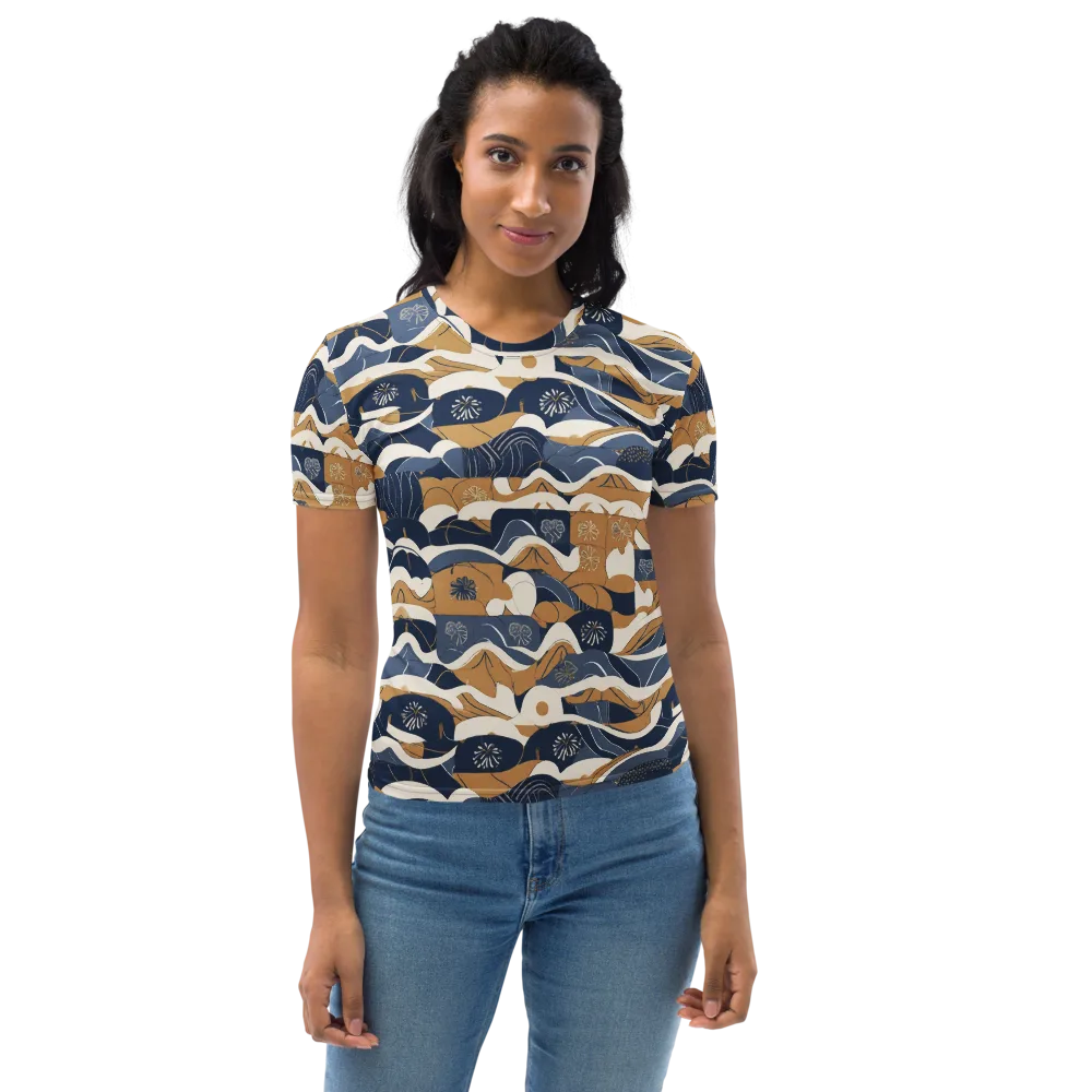 Indigo Tide Almanac on Women's Crew Neck T-Shirt — Front