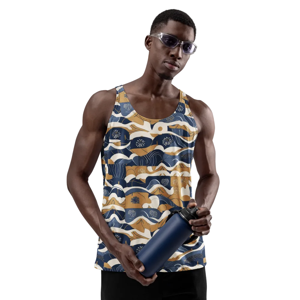 Indigo Tide Almanac on Men's Tank Top — Front