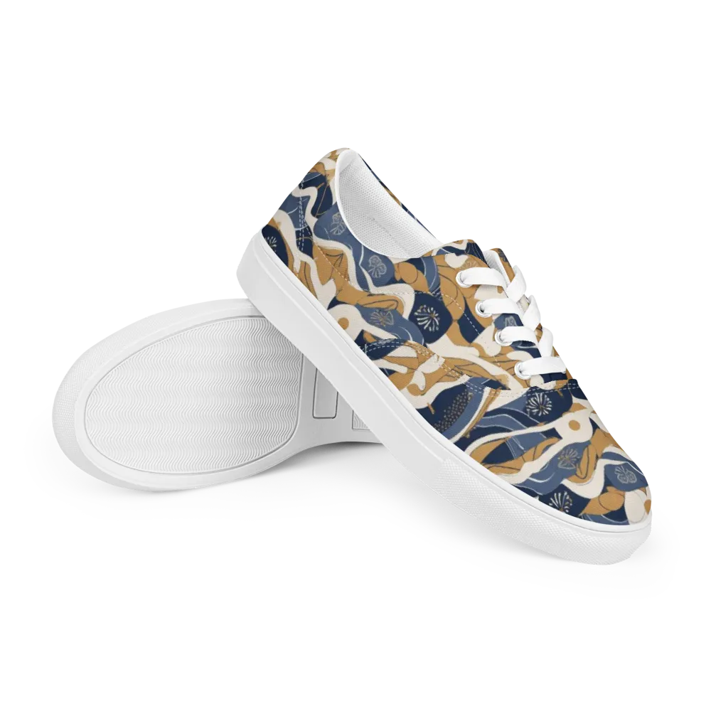 Indigo Tide Almanac on Men's Lace-Up Canvas Shoes — Right Front
