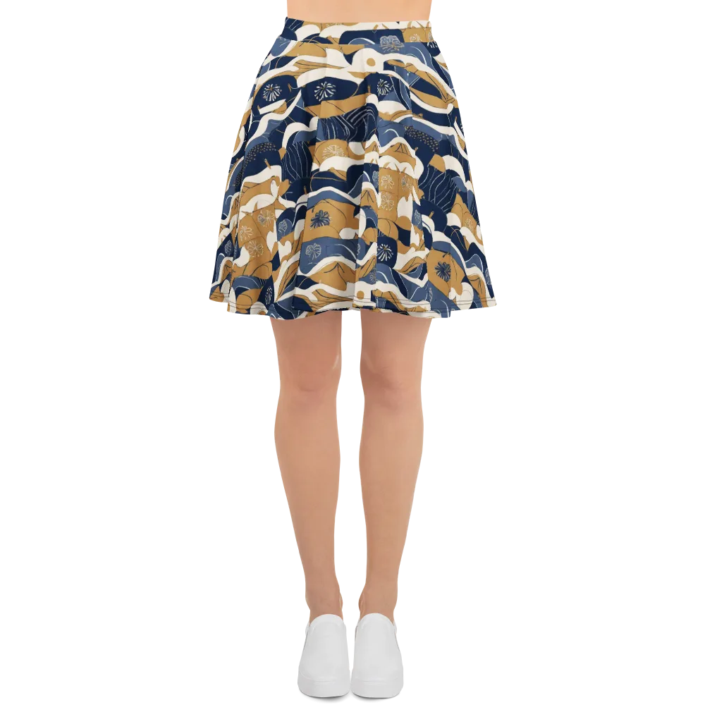Indigo Tide Almanac on Skater Skirt — Front