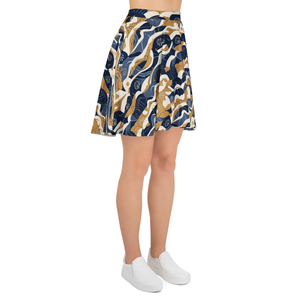 Indigo Tide Almanac on Skater Skirt — Right