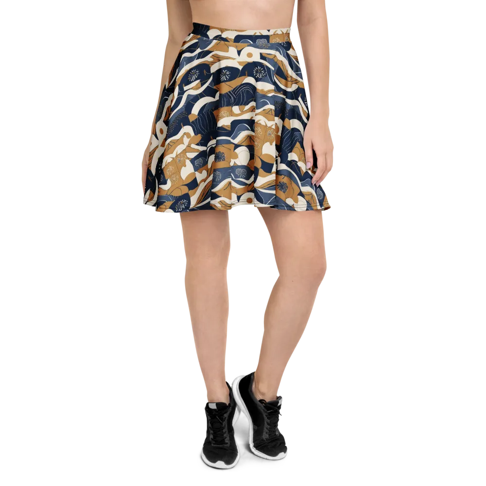 Indigo Tide Almanac on Skater Skirt — Front