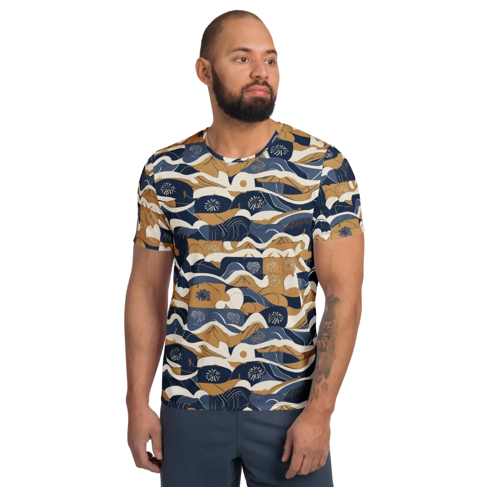 Indigo Tide Almanac on Men's Athletic T-Shirt — Front