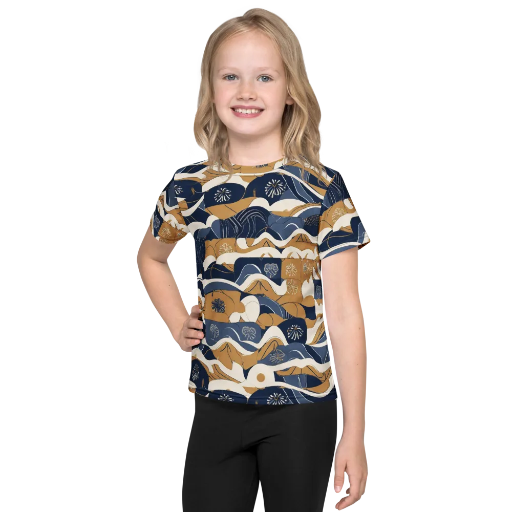 Indigo Tide Almanac on Kids Crew Neck T-Shirt — Front