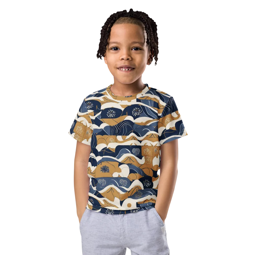 Indigo Tide Almanac on Kids Crew Neck T-Shirt — Front