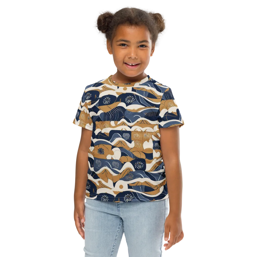 Indigo Tide Almanac on Kids Crew Neck T-Shirt — Front