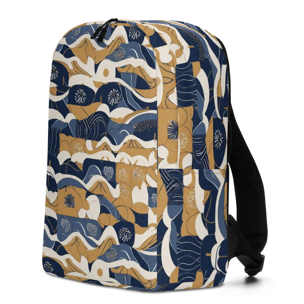 Indigo Tide Almanac on Minimalist Backpack — Left