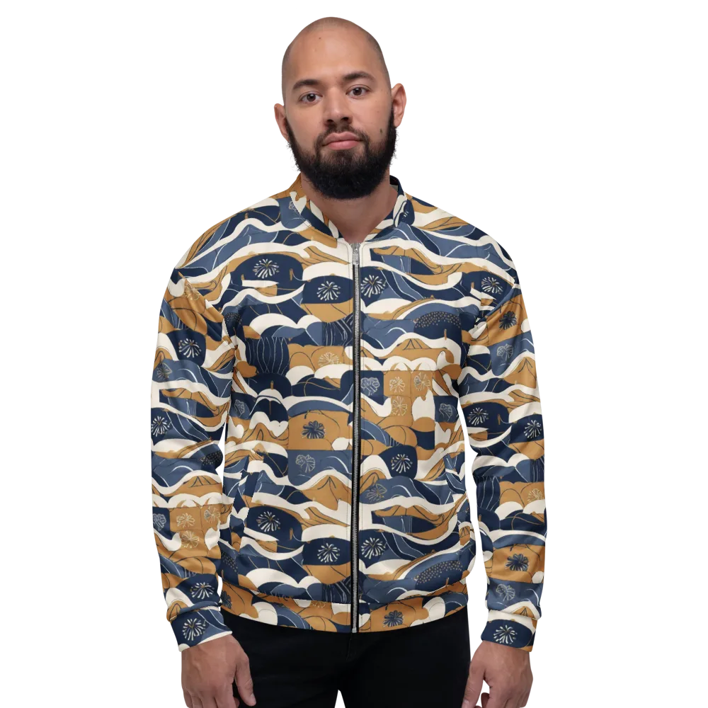 Indigo Tide Almanac on Bomber Jacket — Front