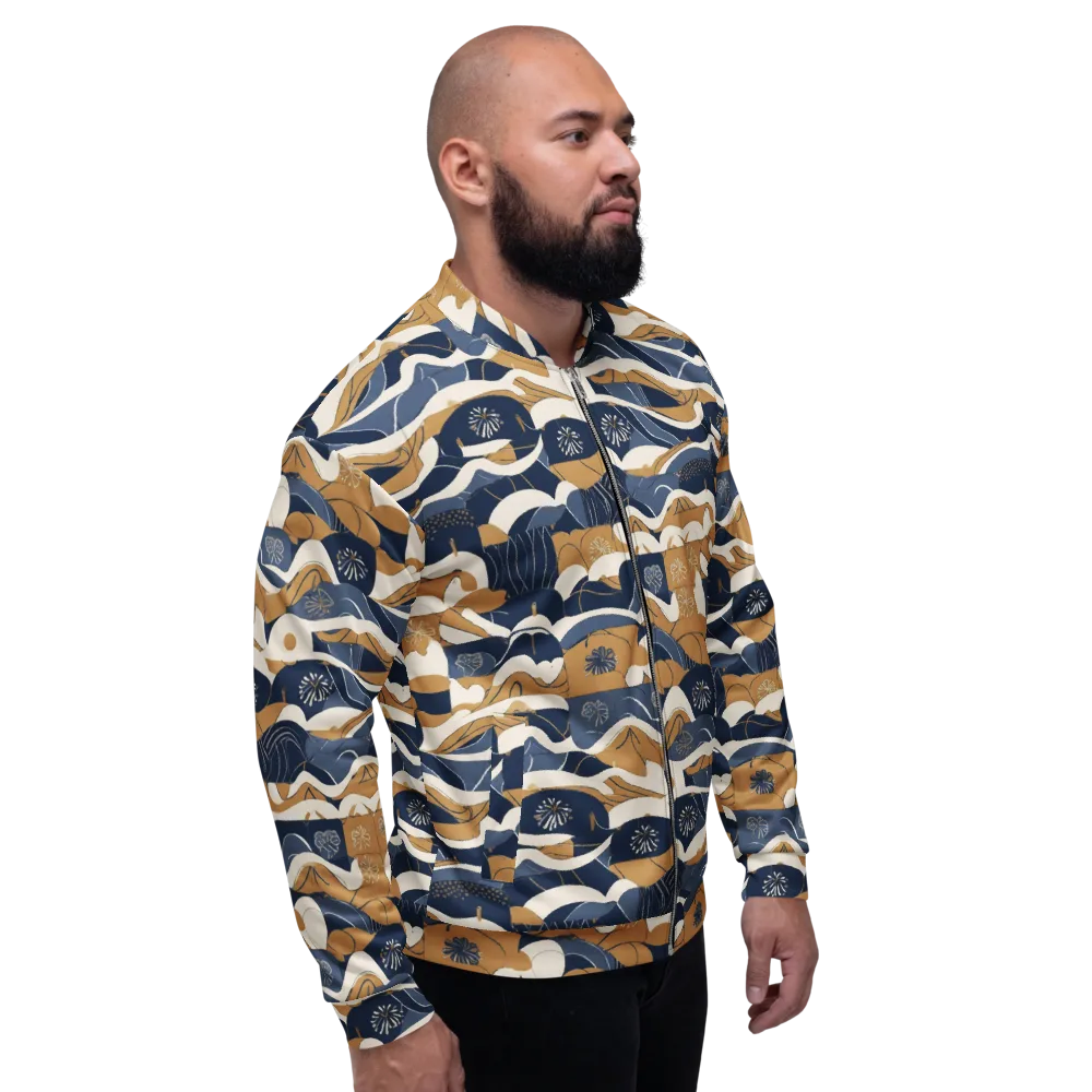 Indigo Tide Almanac on Bomber Jacket — Right