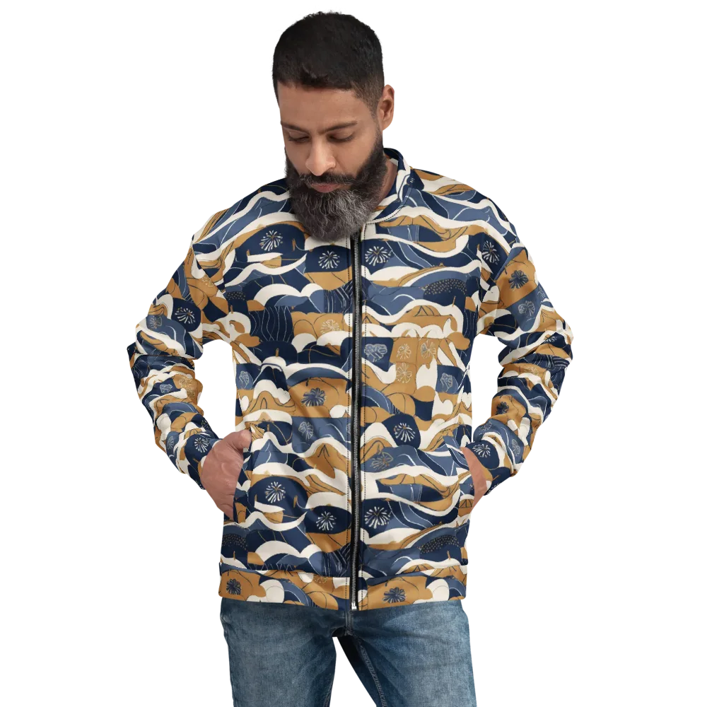 Indigo Tide Almanac on Bomber Jacket — Front