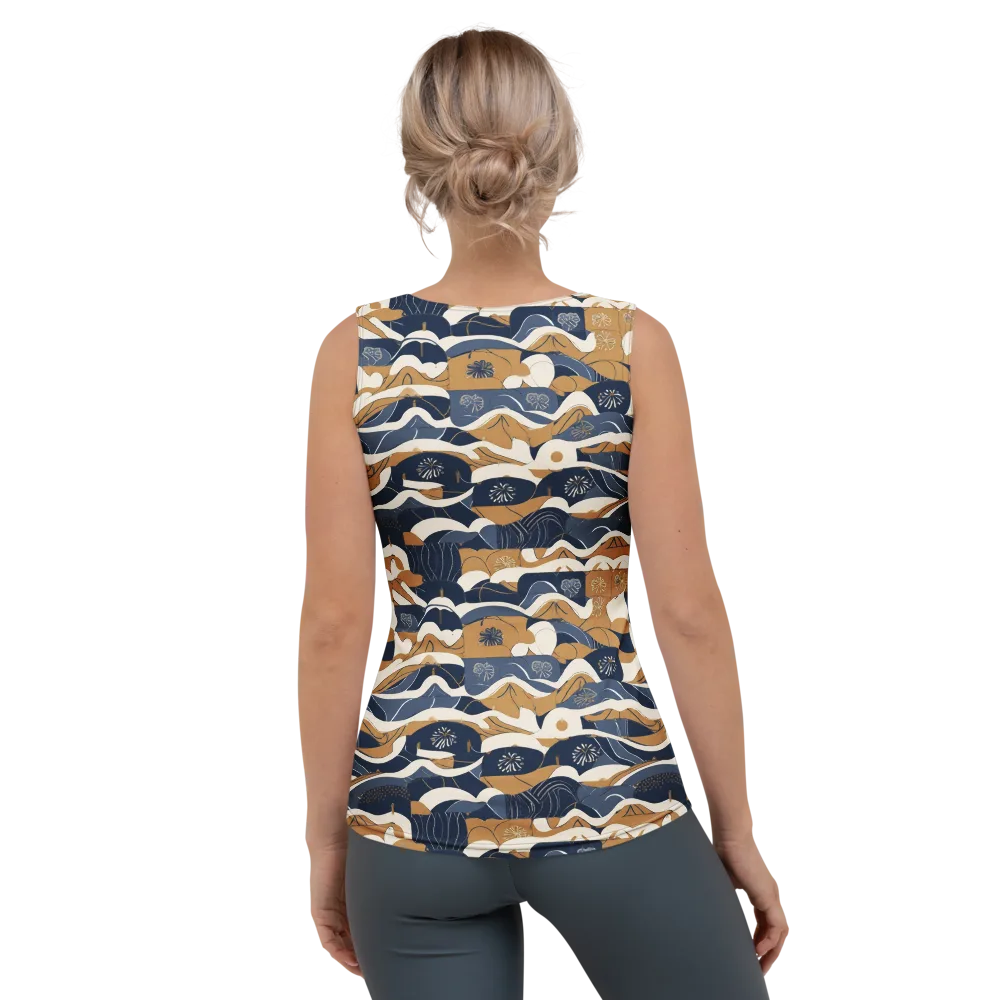 Indigo Tide Almanac on Women's Tank Top — Back