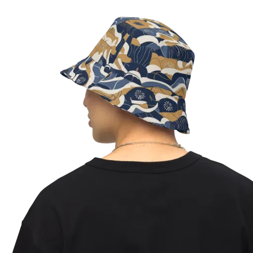 Indigo Tide Almanac on a Reversible Bucket Hat