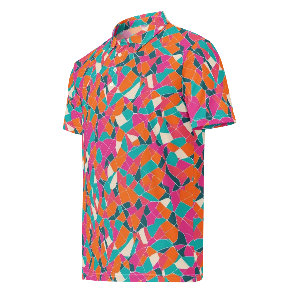 Prism Shatter on Men's Slim Fit Polo Shirt — Left Front