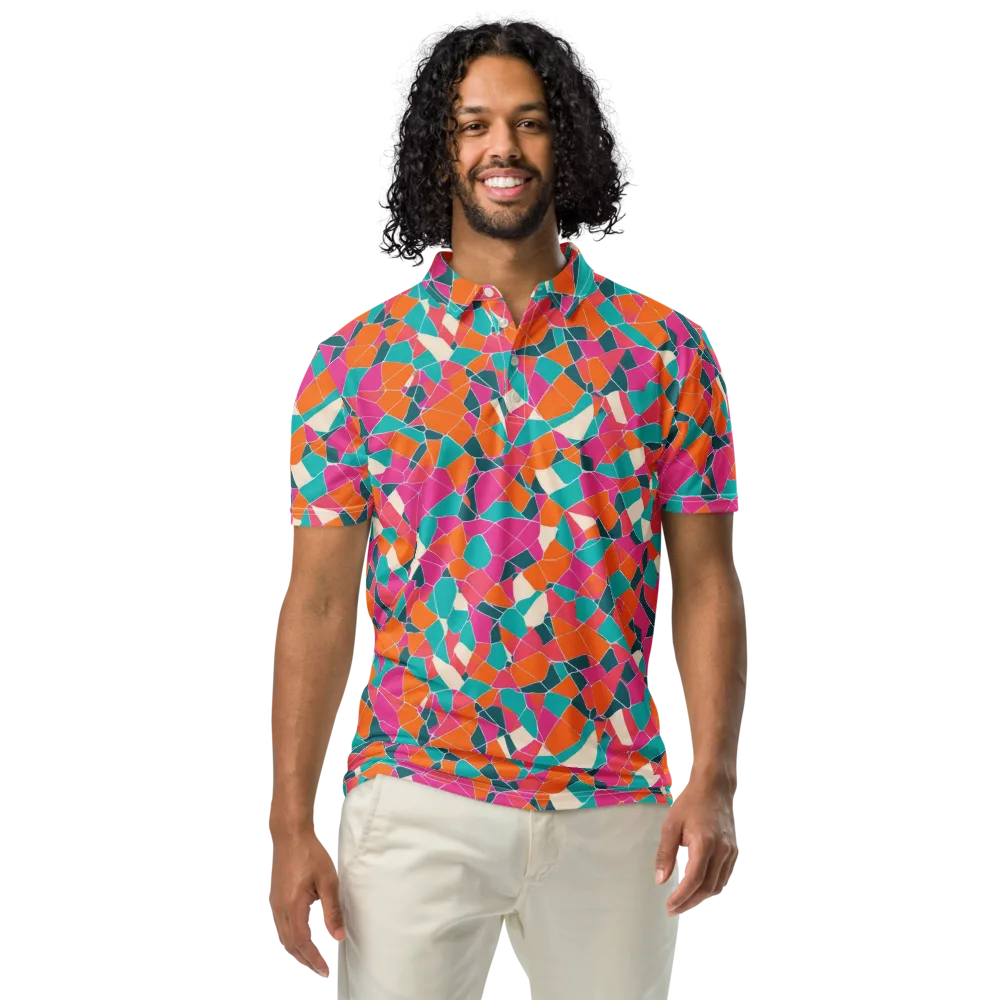 Prism Shatter on Men's Slim Fit Polo Shirt — Front
