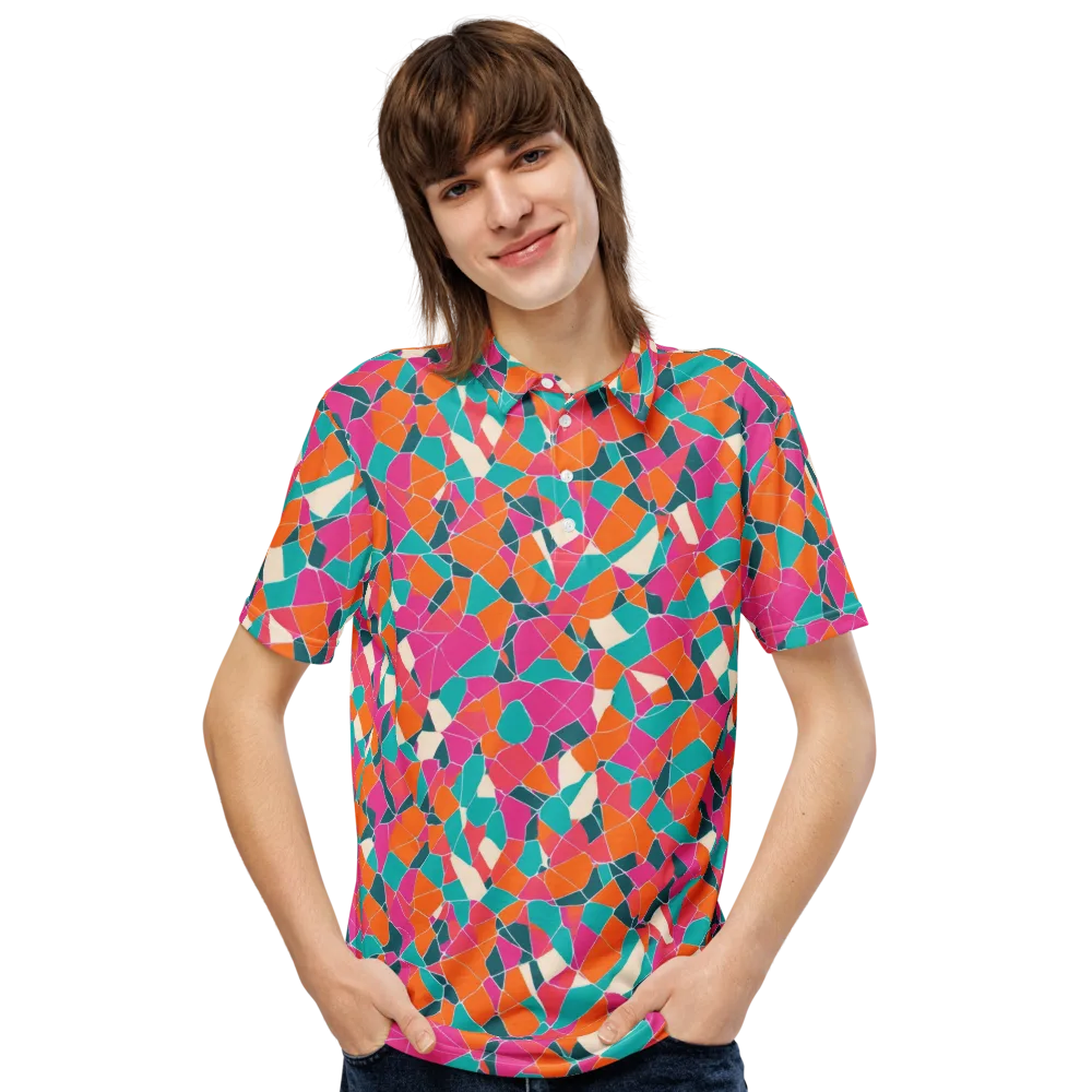 Prism Shatter on Men's Slim Fit Polo Shirt — Front